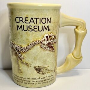 18oz Creation Museum Allosaurus Dinosaur Fossil Mug - Cream NWT